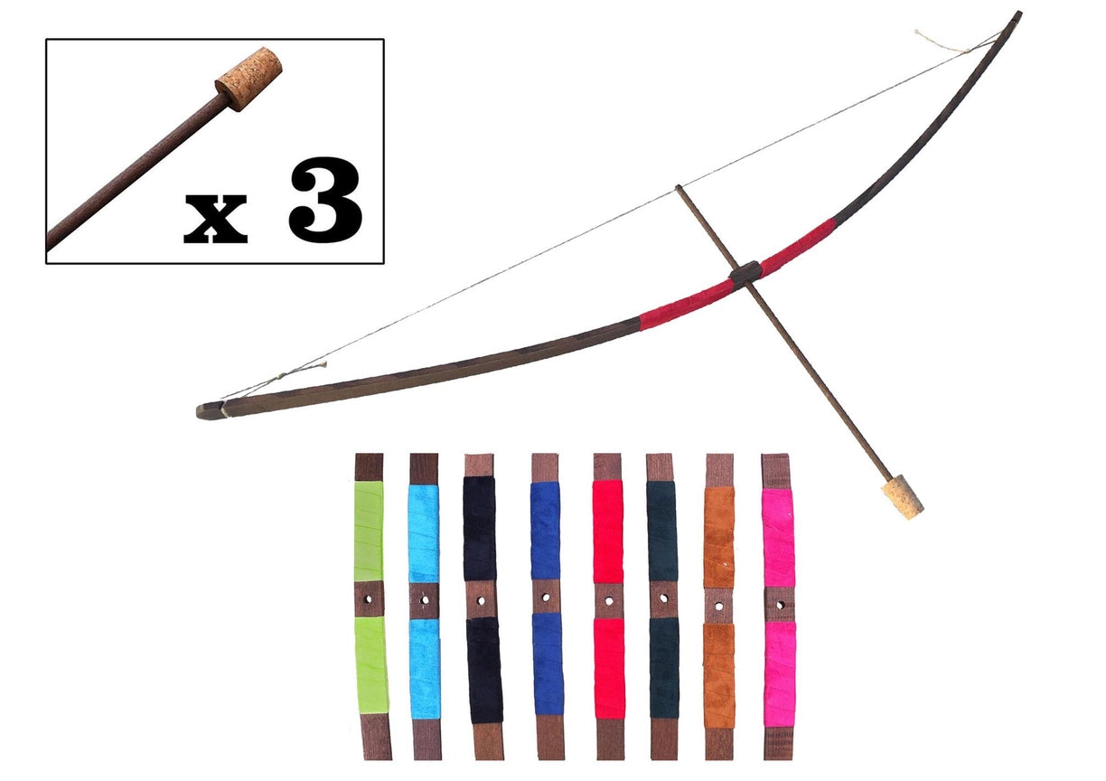 Bow Rustik Suede Handle 80cm + 3 Cork Tip Arrows 