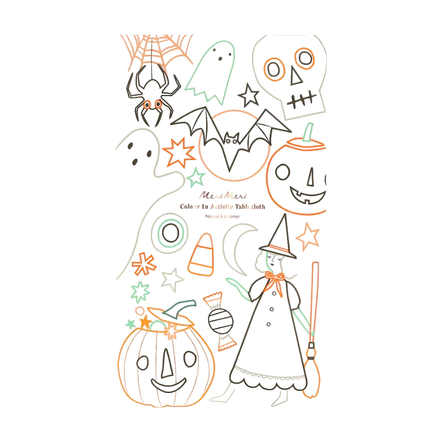 Halloween Color In Activity Tablecloth 