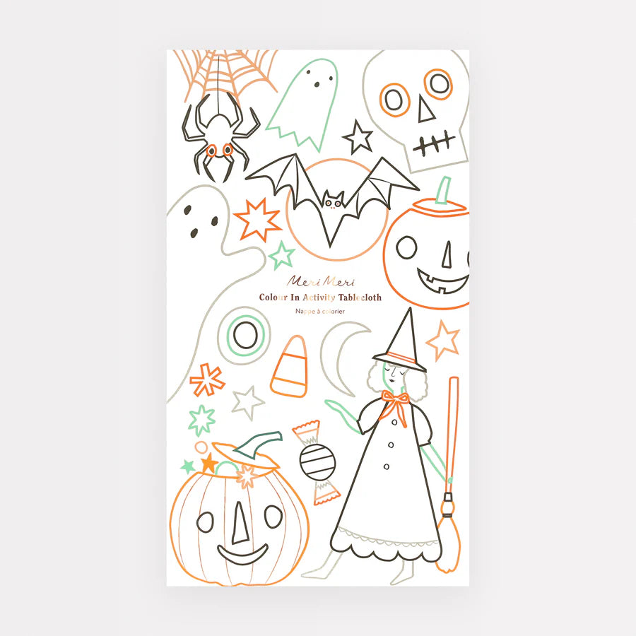 Halloween Color In Activity Tablecloth 