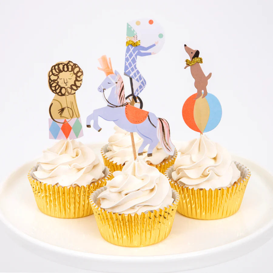 Cupcake Kit φορμάκια και toppers για παιδικό πάρτι Circus σετ 24τμχ - Meri Meri