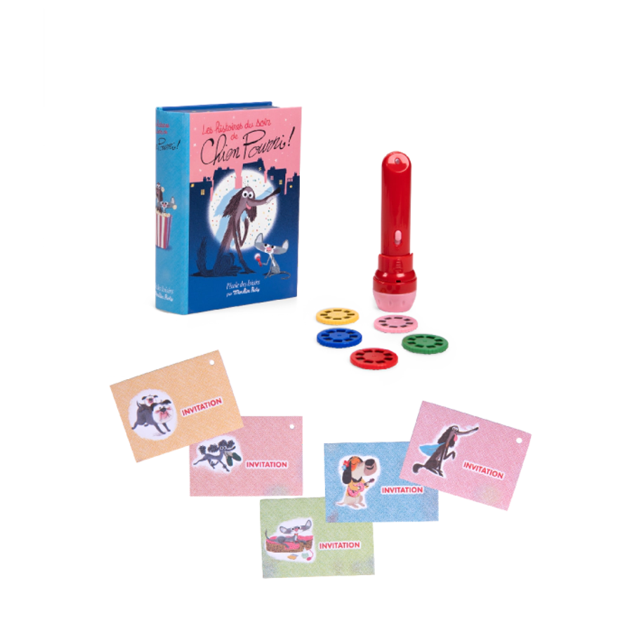 Βιβλίο με φακό προβολής ιστοριών "Chien Pourri" - Moulin Roty 3+