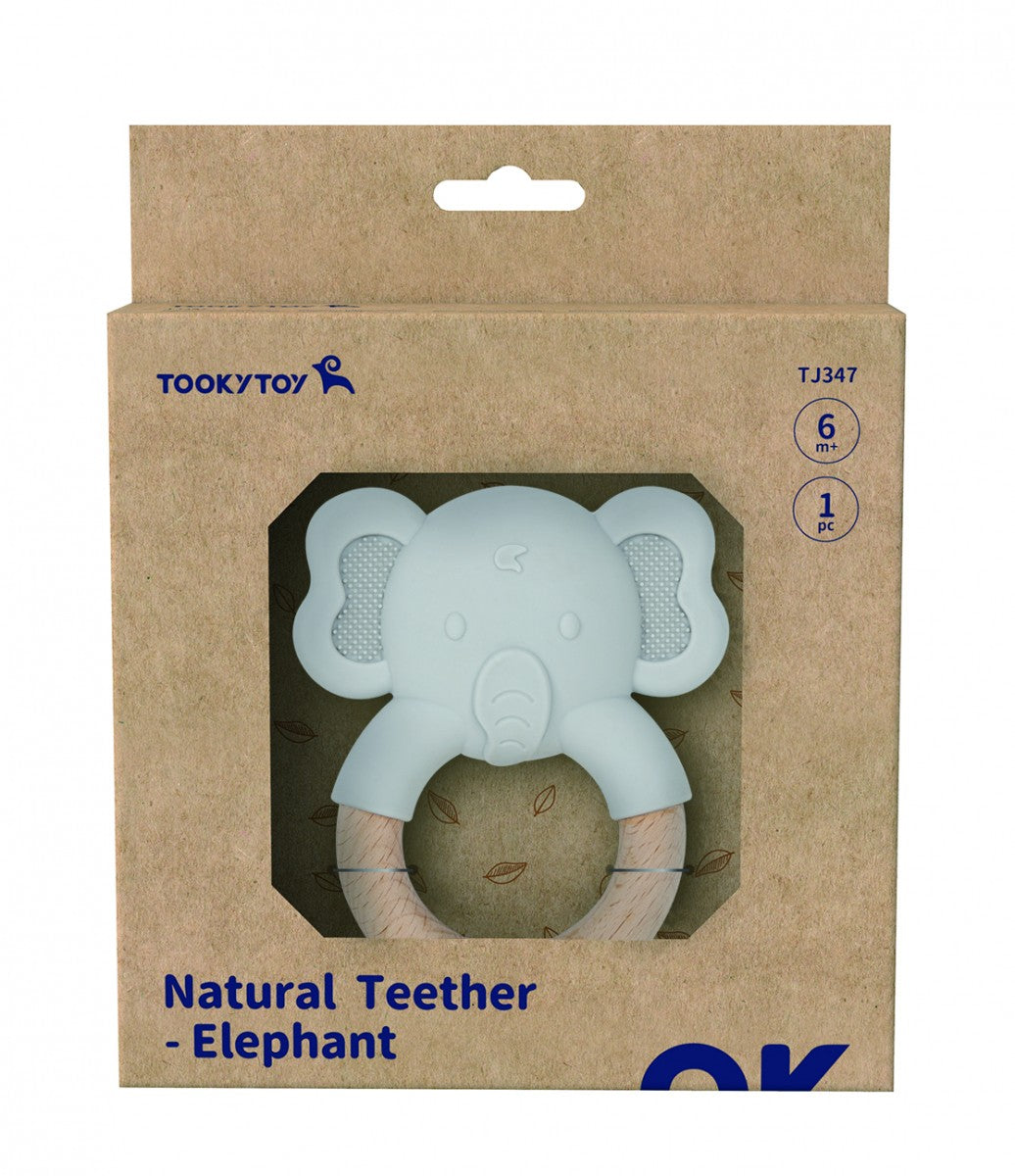 Baby toy elephant teething ring +6 months Tooky Toy