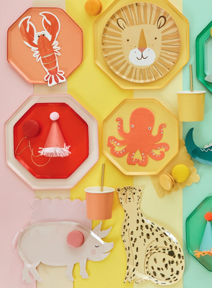 Παιδικό πιάτο γλυκού για πάρτι οκτάγωνο Cotton Candy 8τμχ - Meri Meri 21x21cm