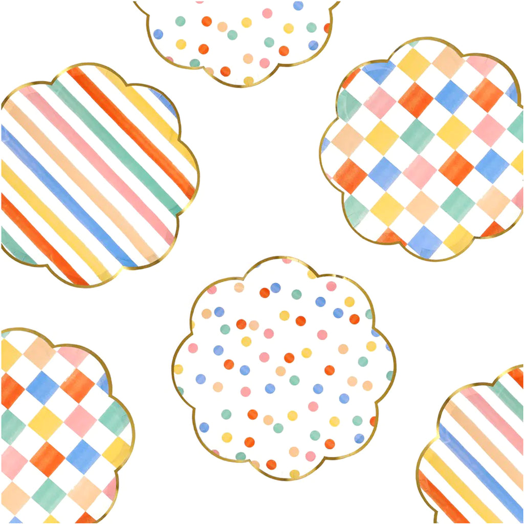 Paper dessert plates for parties Colorful Pattern (8pcs) Meri Meri