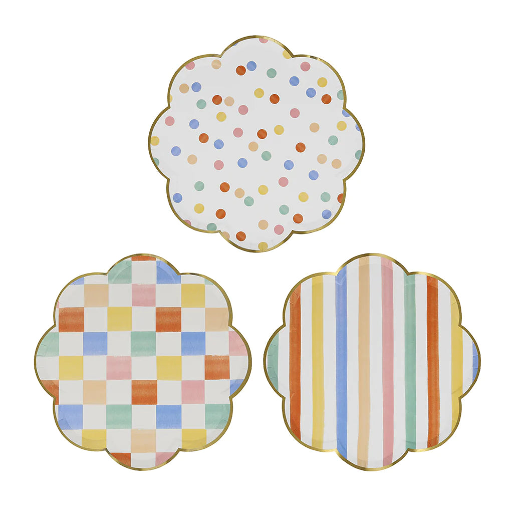 Paper dessert plates for parties Colorful Pattern (8pcs) Meri Meri