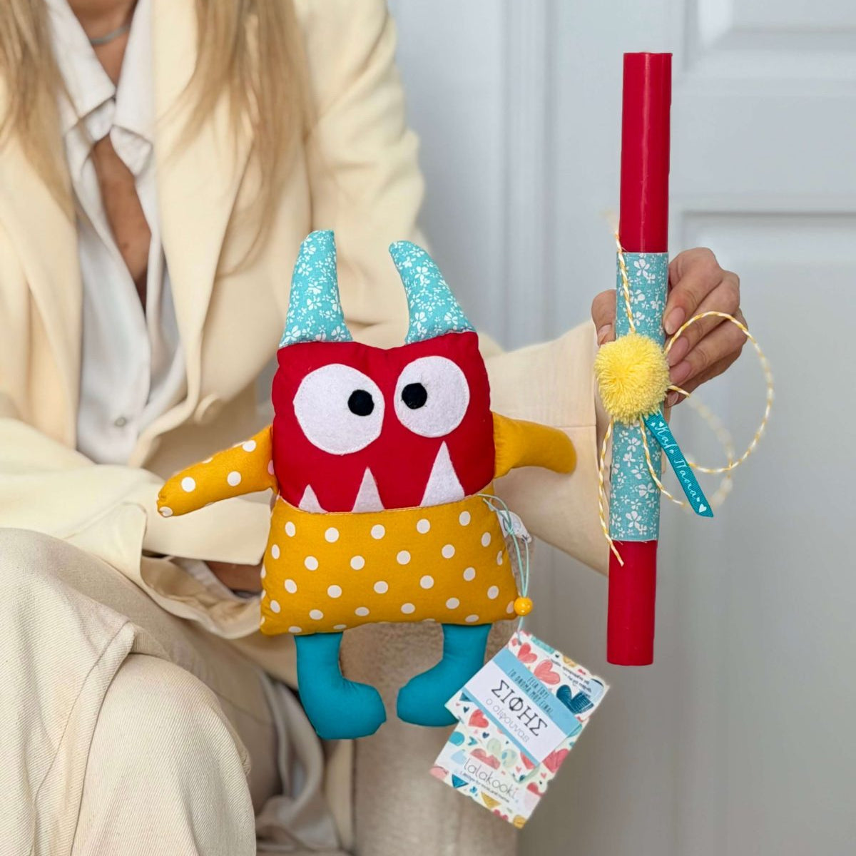 Χειροποίητη Πασχαλινή λαμπάδα Σίφης το τερατάκι