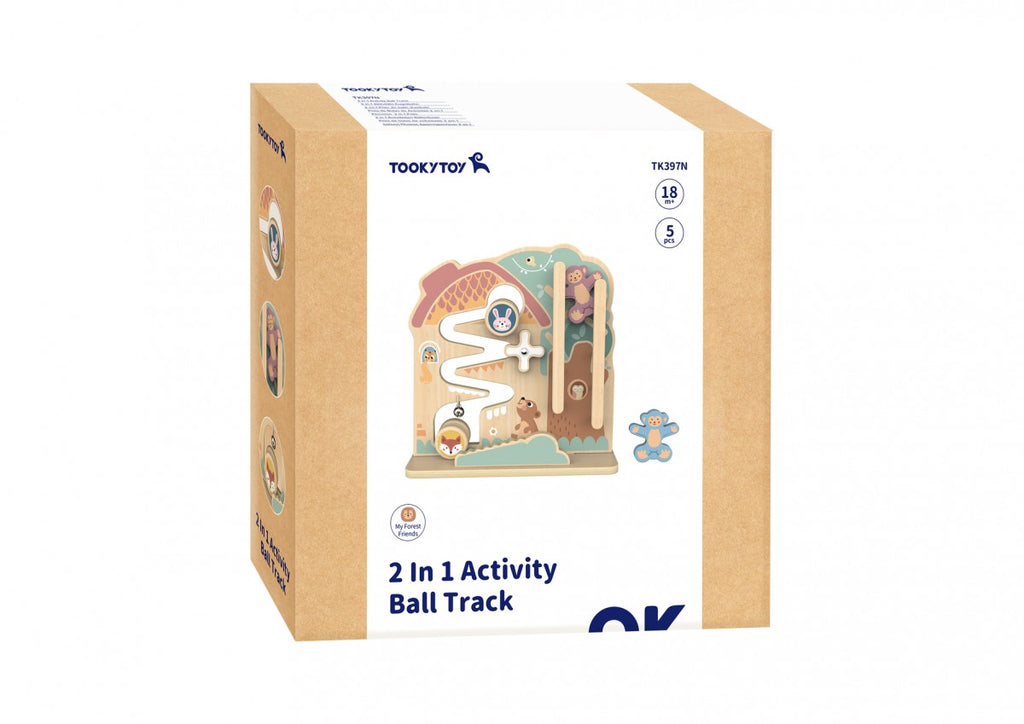 Wooden children's toy activity board 2 in 1 pastel 18+ months 29.6x6x30.5cm Tooky Toy