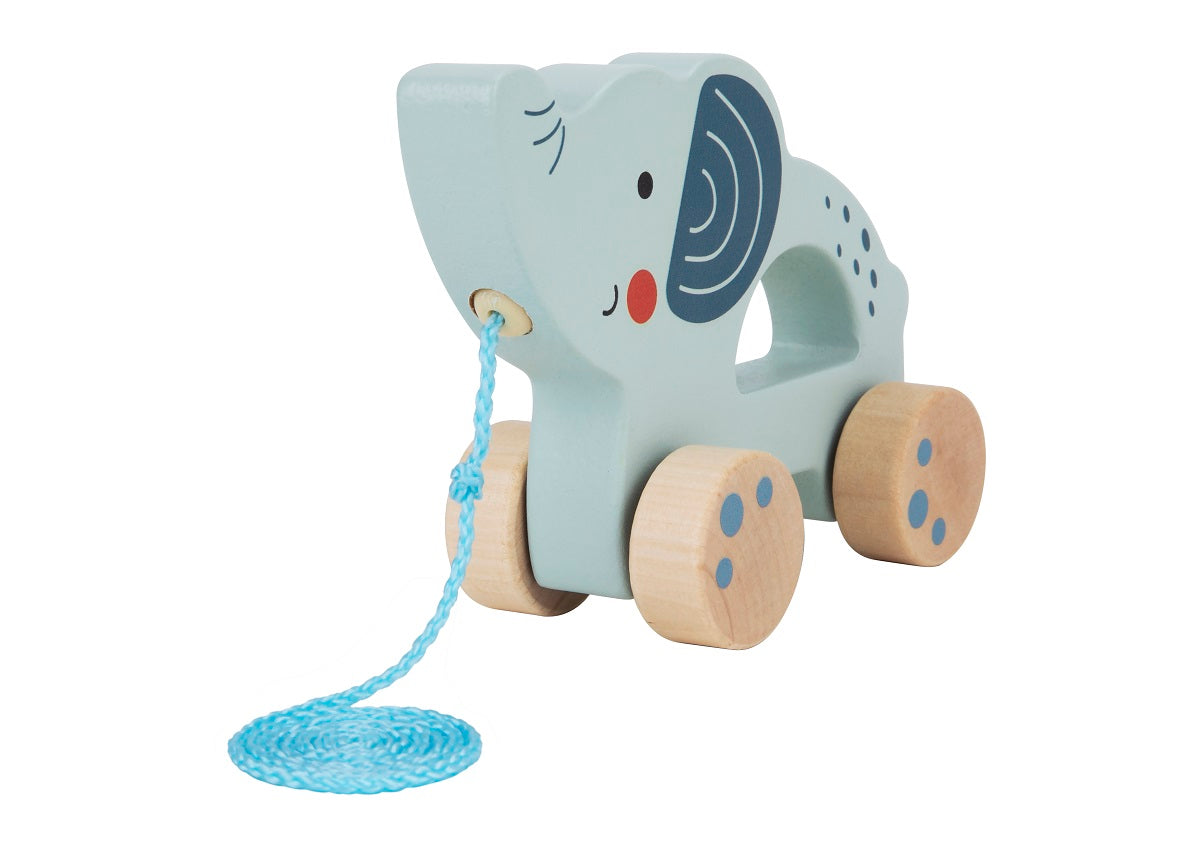 Ξύλινο παιδικό παιχνίδι συρόμενος Ελέφαντας 18m+ 14,8x16,2x6,5cm Tooky Toy