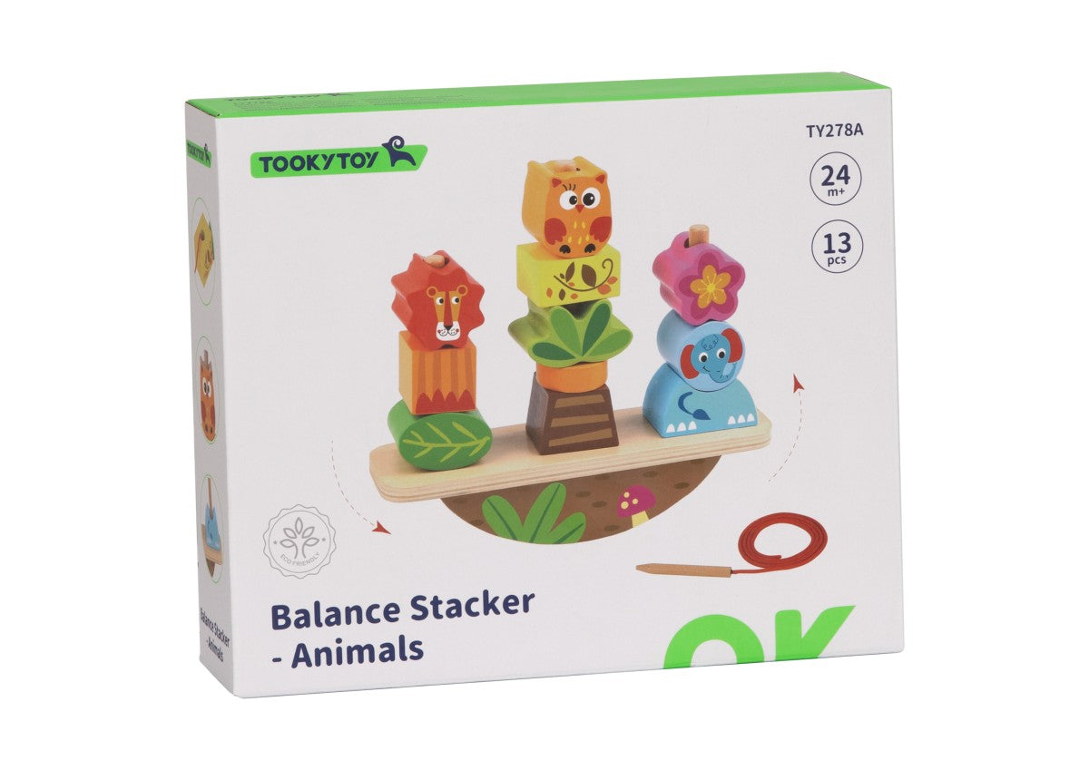 Ξύλινο παιχνίδι ισορροπίας ζωάκια +2 ετών 20x7x20cm Tooky Toy