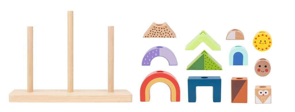 Wooden Shadow Stacking Game Ages 3+ 24x5.5x17.5 cm Tooky Toy