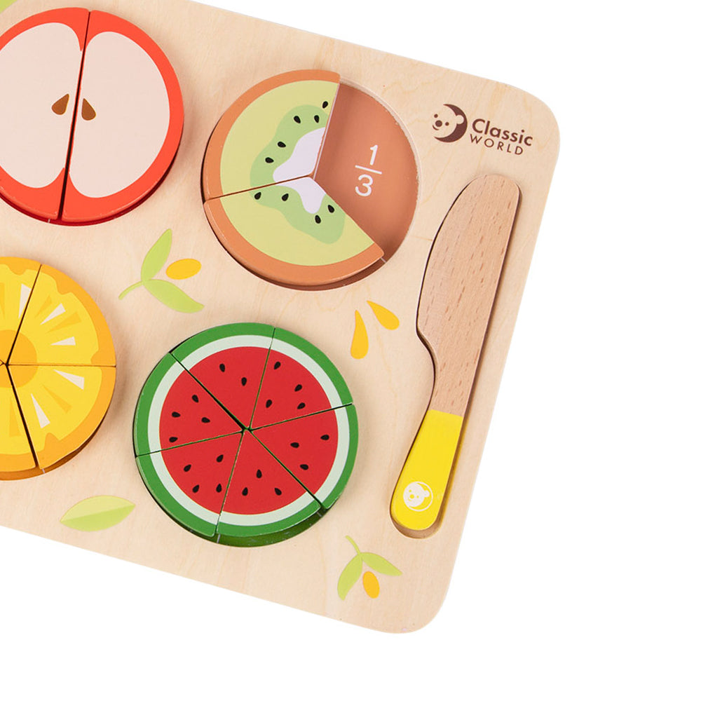 Wooden children’s puzzle toy Cutting Board  - Fruits +18 months 30x19.7x1.5 cm