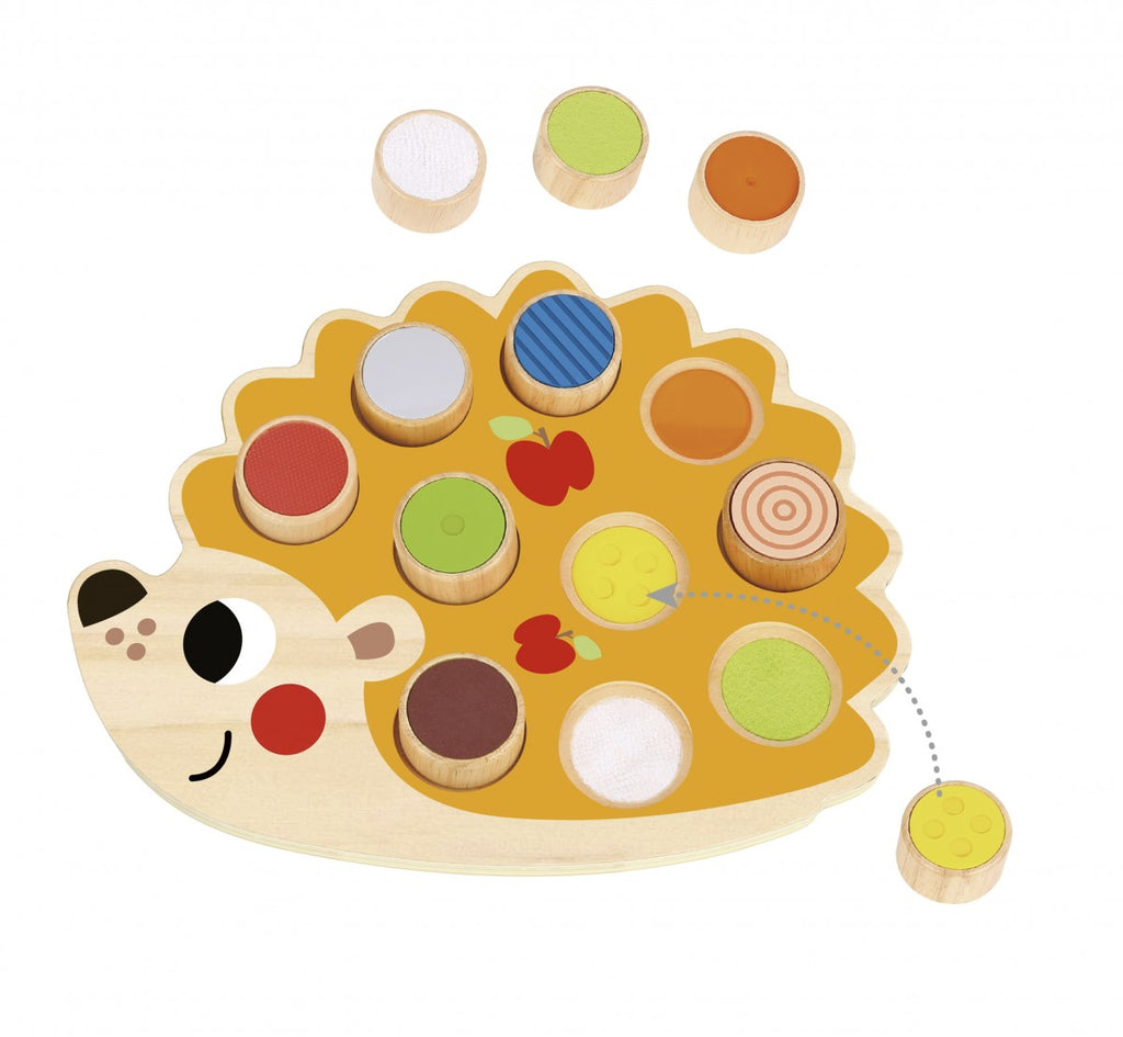 Wooden hedgehog educational toy for tactile and perceptual development Tooky Toy