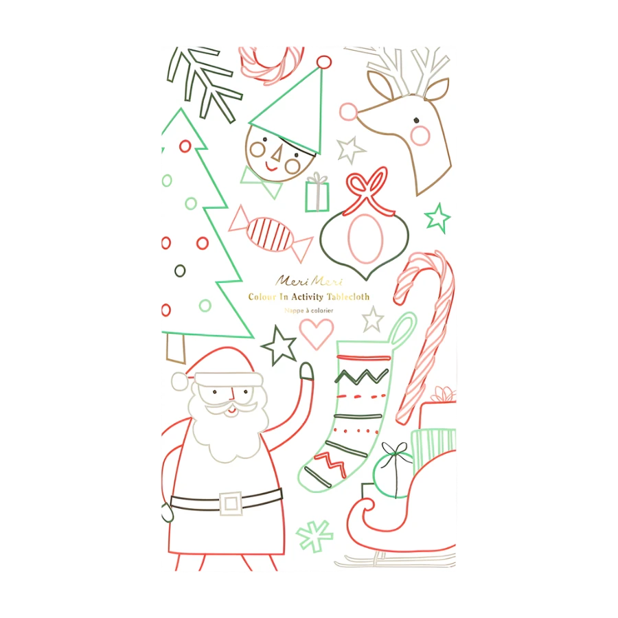 Christmas colour in activity tablecloth 13x24cm Meri Meri