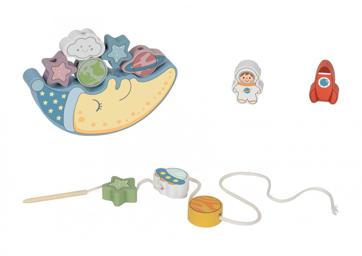 Ξύλινο παιδικό παιχνίδι ισορροπίας 2-σε-1 Διάστημα +3 ετών 82,4x54x28 cm Tooky Toy