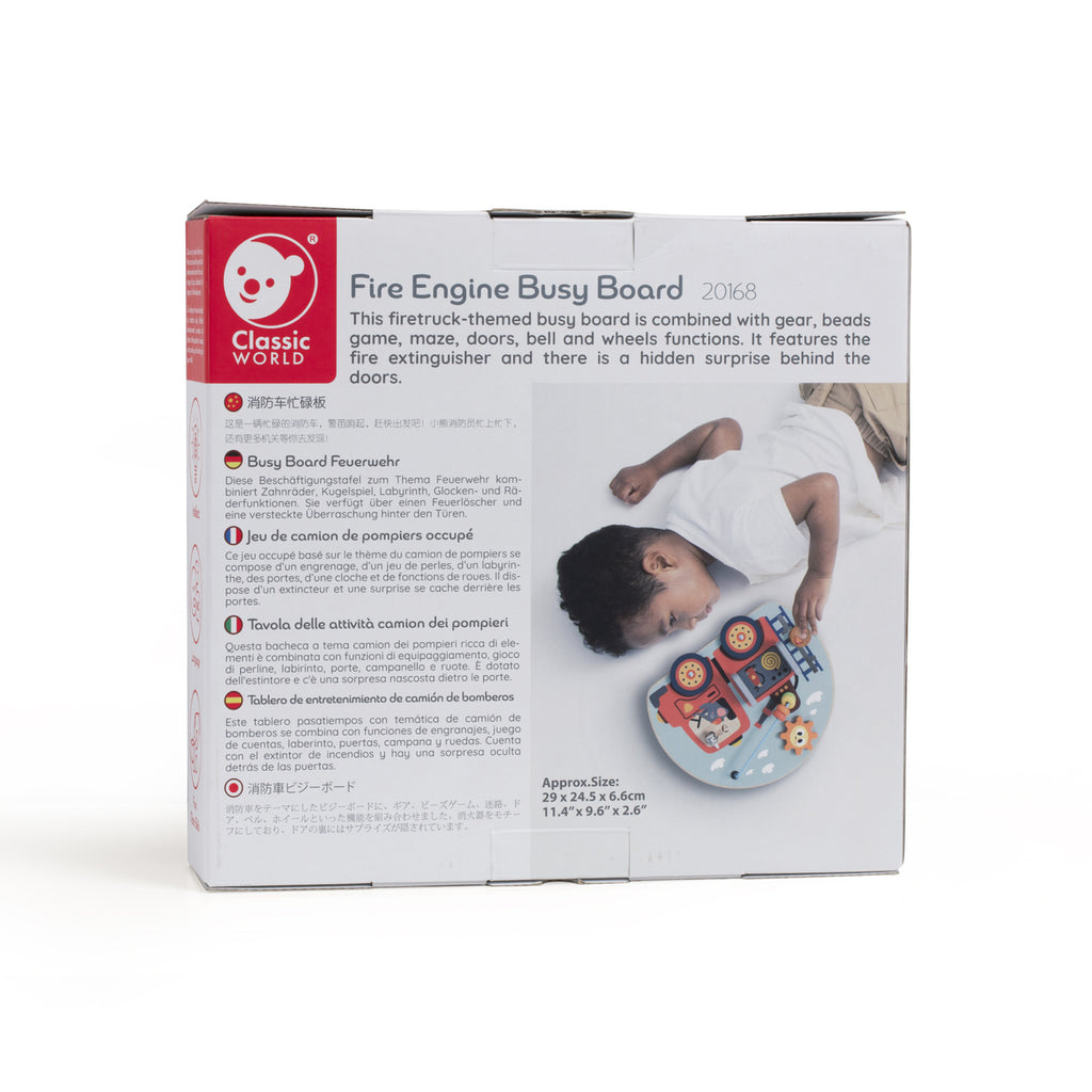 Ξύλινο παιδικό παιχνίδι Πίνακας Δραστηριοτήτων Πυροσβεστικό Όχημα 12+ μηνών