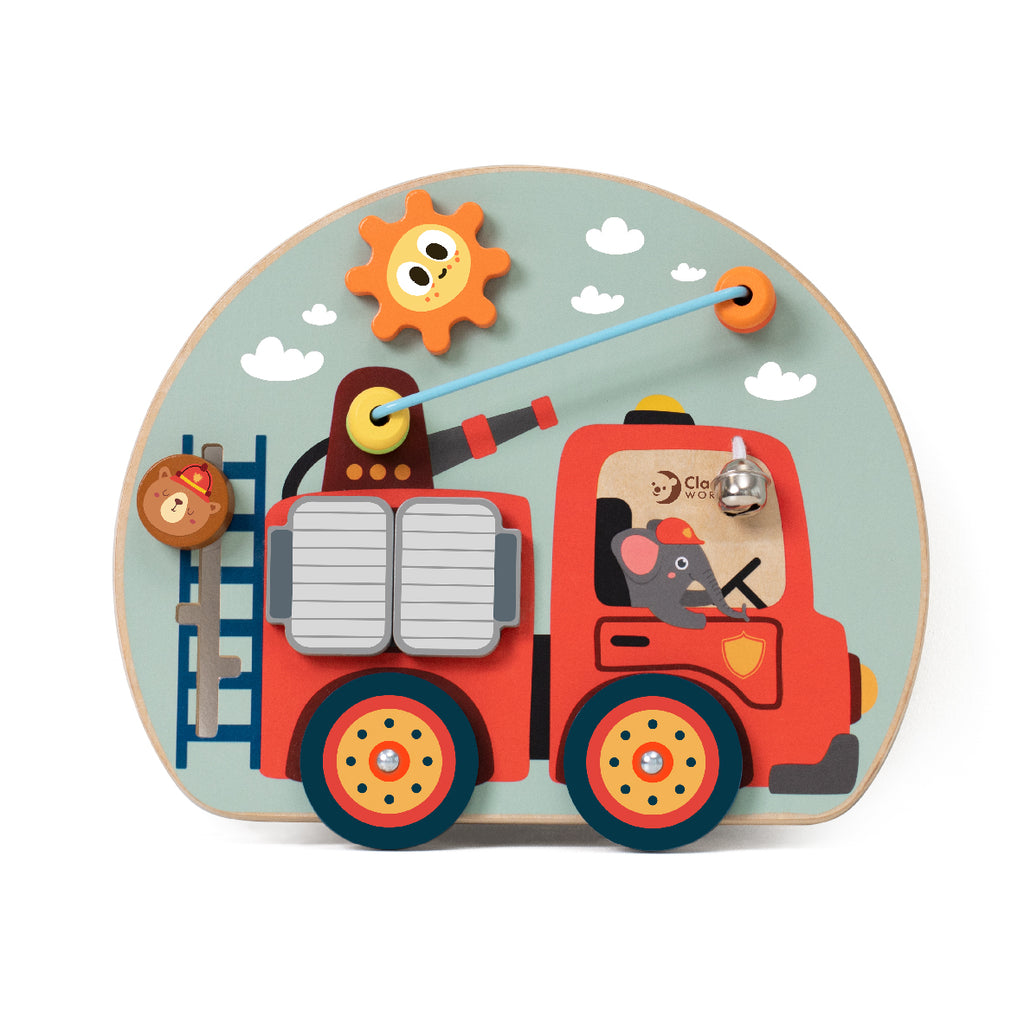 Ξύλινο παιδικό παιχνίδι Πίνακας Δραστηριοτήτων Πυροσβεστικό Όχημα 12+ μηνών