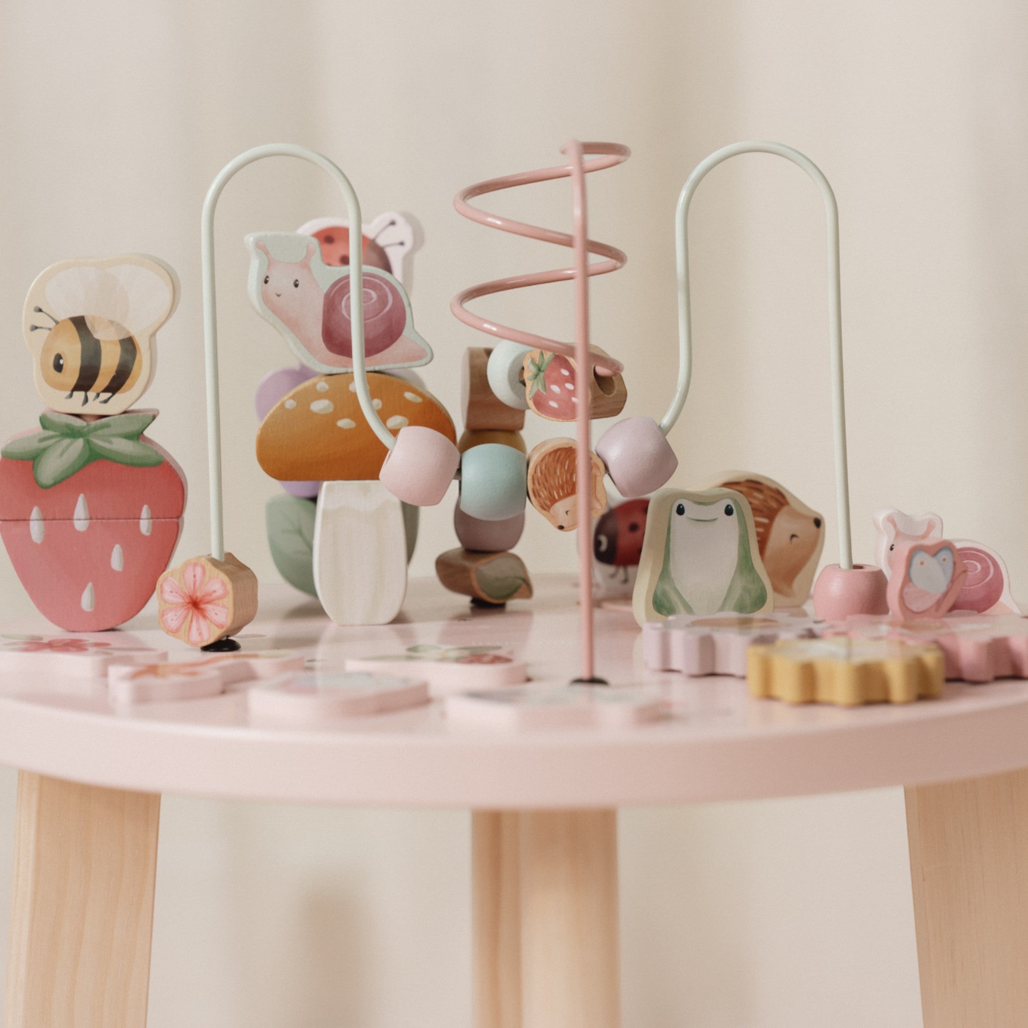 LD7341  Παιδικό Ξύλινο παιχνίδι τραπέζι δραστηριοτήτων 12M+  Fairy Garden FSC