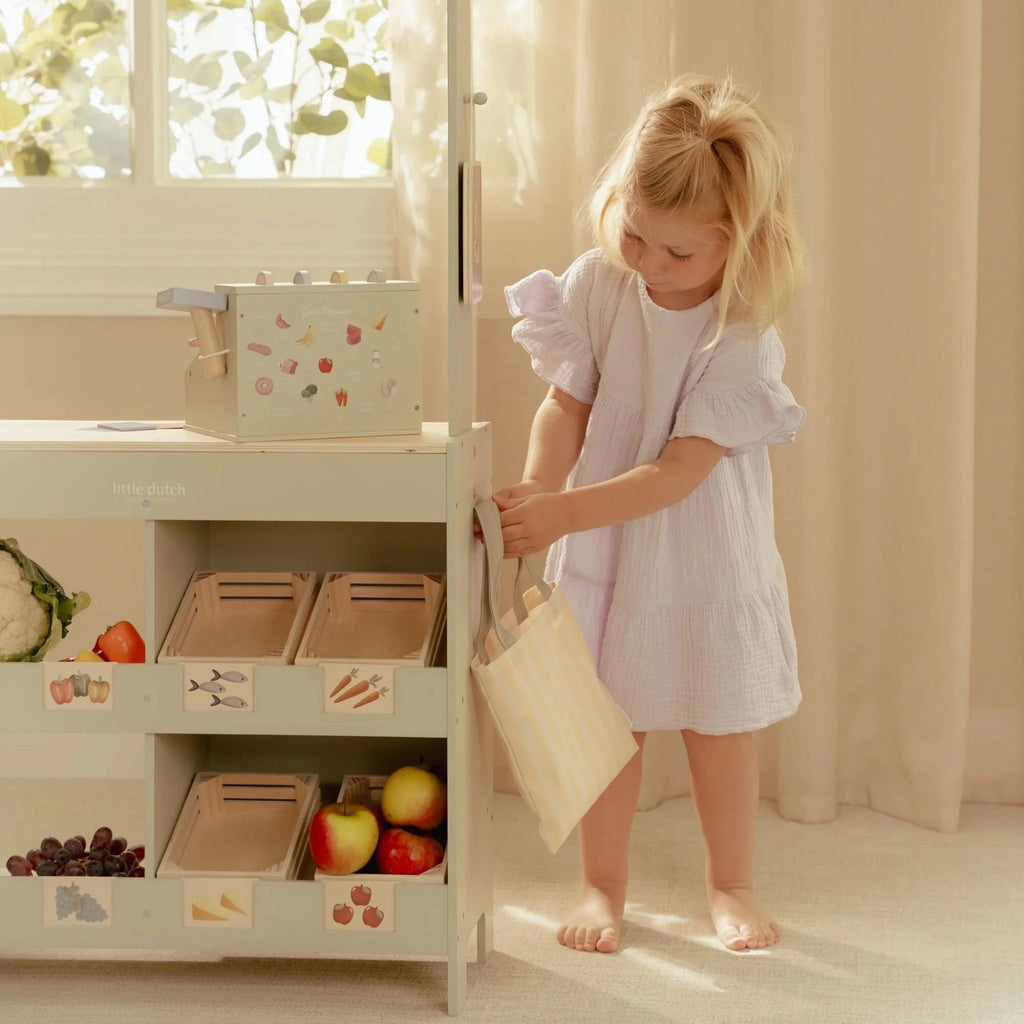 Wooden kid's toy Market Stall 110x24x66.6 cm 3+ years Little Dutch