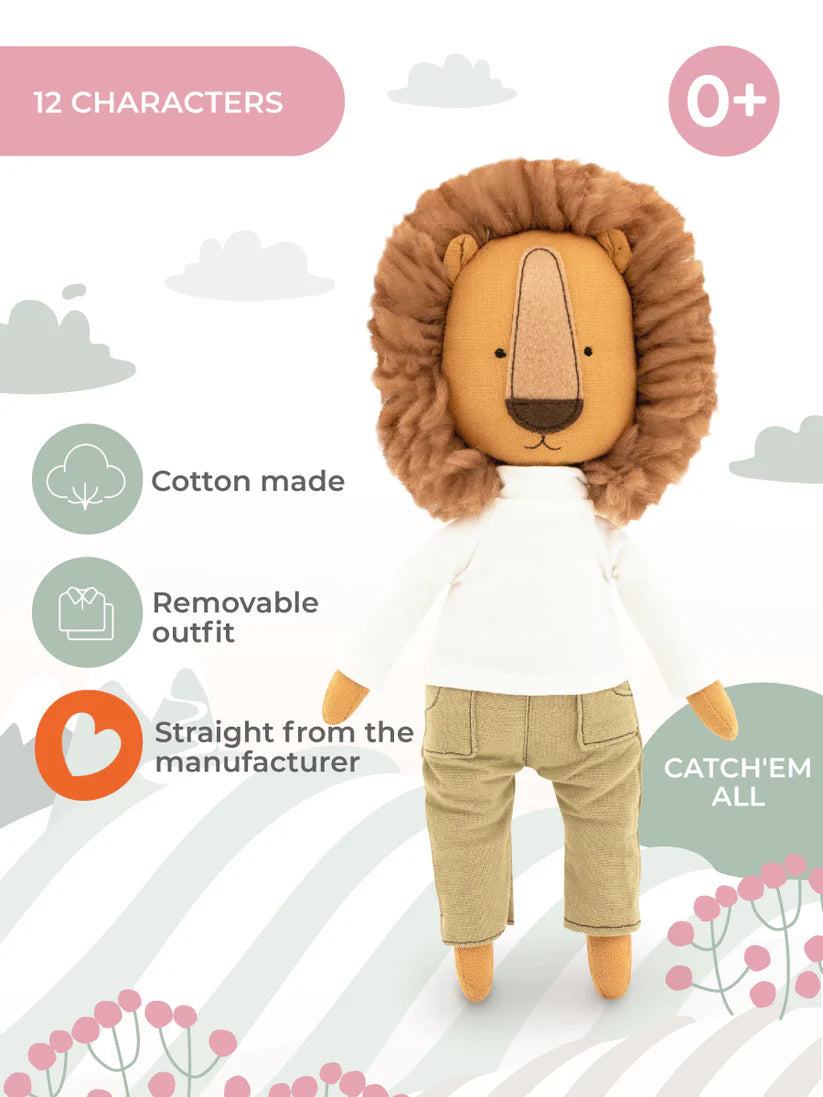 Fabric doll Cotti Motti Simon the lion 30 cm