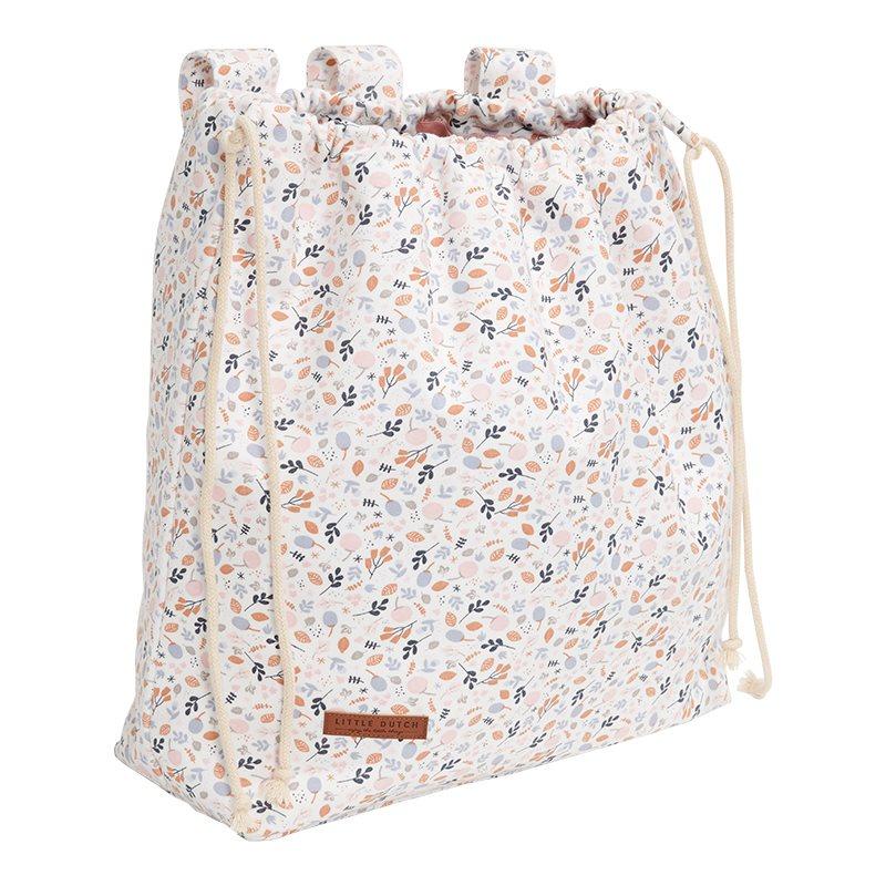 Υφασμάτινο σάκος αποθήκευσης παιχνιδιών για κρεβάτι Spring Flowers 40x50x15cm Little Dutch
