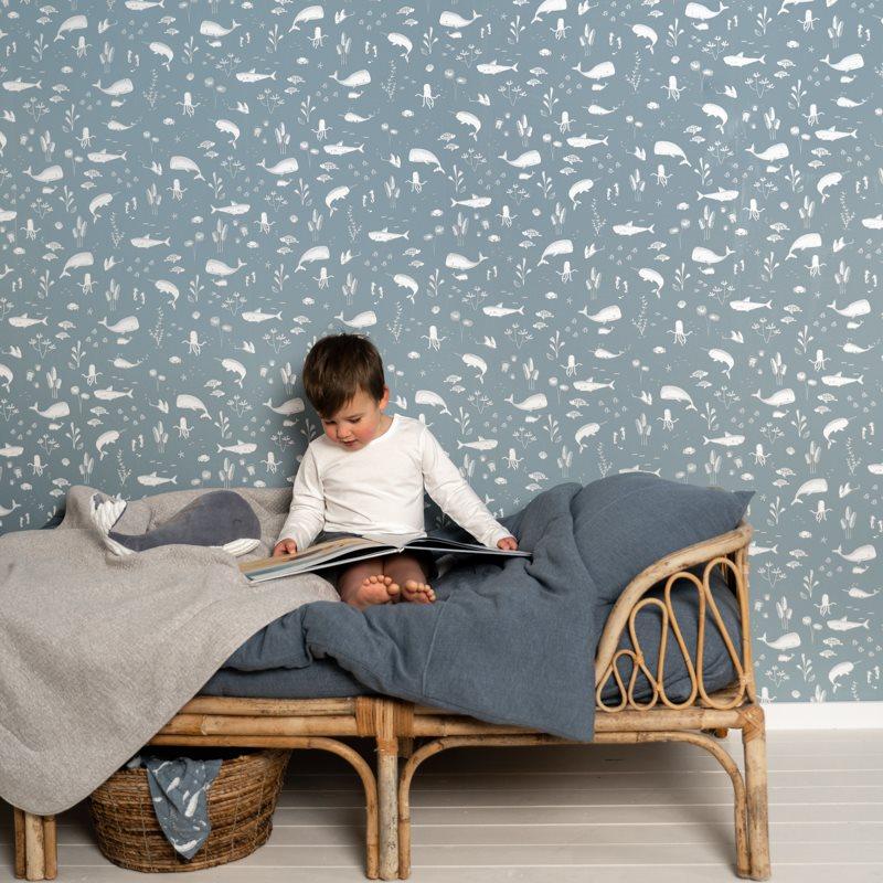 Non-Woven Wallpaper Ocean Blue 53cm x 10 meters  Little Dutch