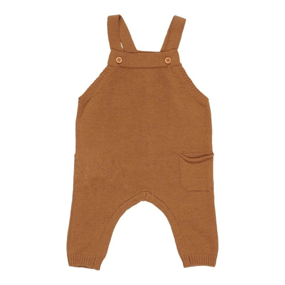 Kid's knitted dungarees almond  0-18m Little Dutch