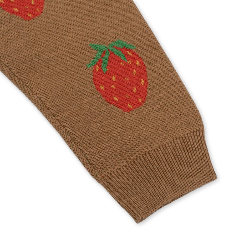 Strawberry Brown Konges Slojd children's wool jogger pants from 6M-10Y