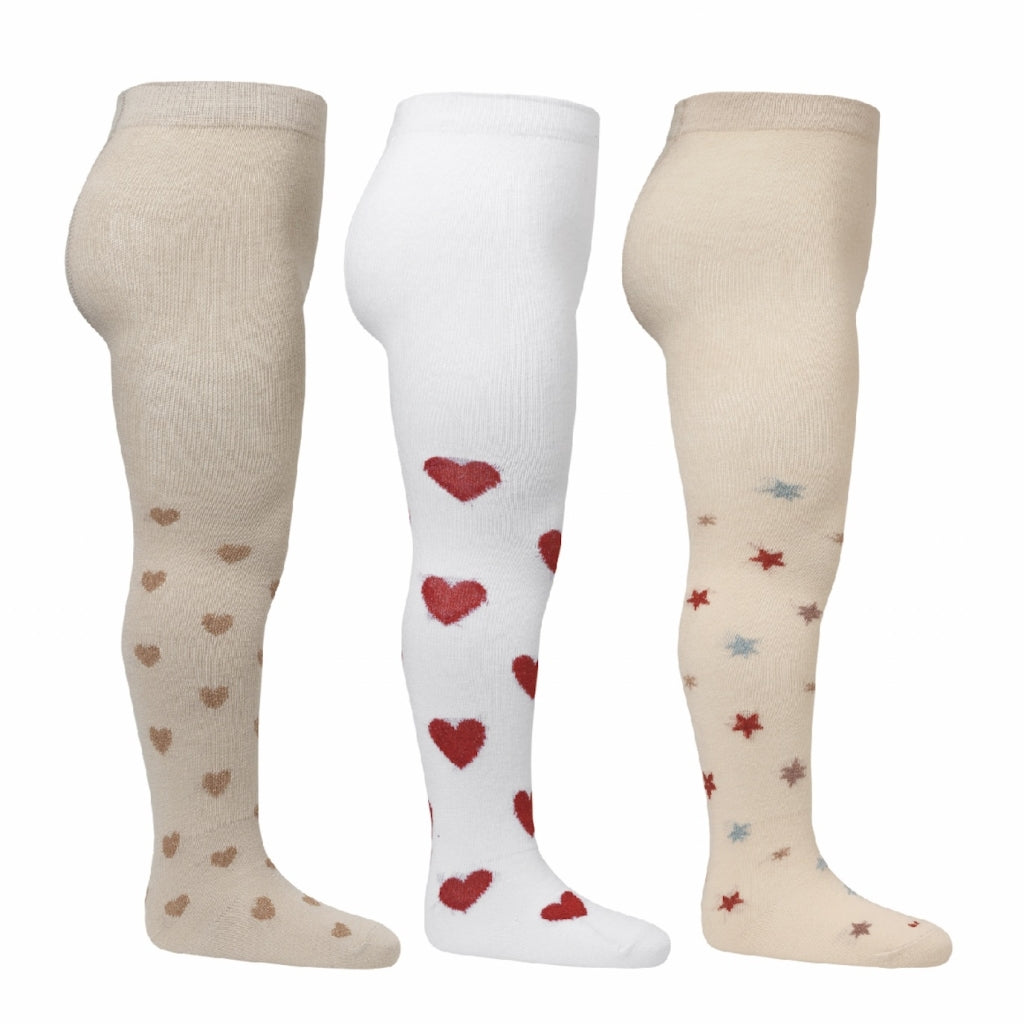 Children's jacquard tights (Set of 3)  Heart\/Aisuru\/Star size 56-134 Konges