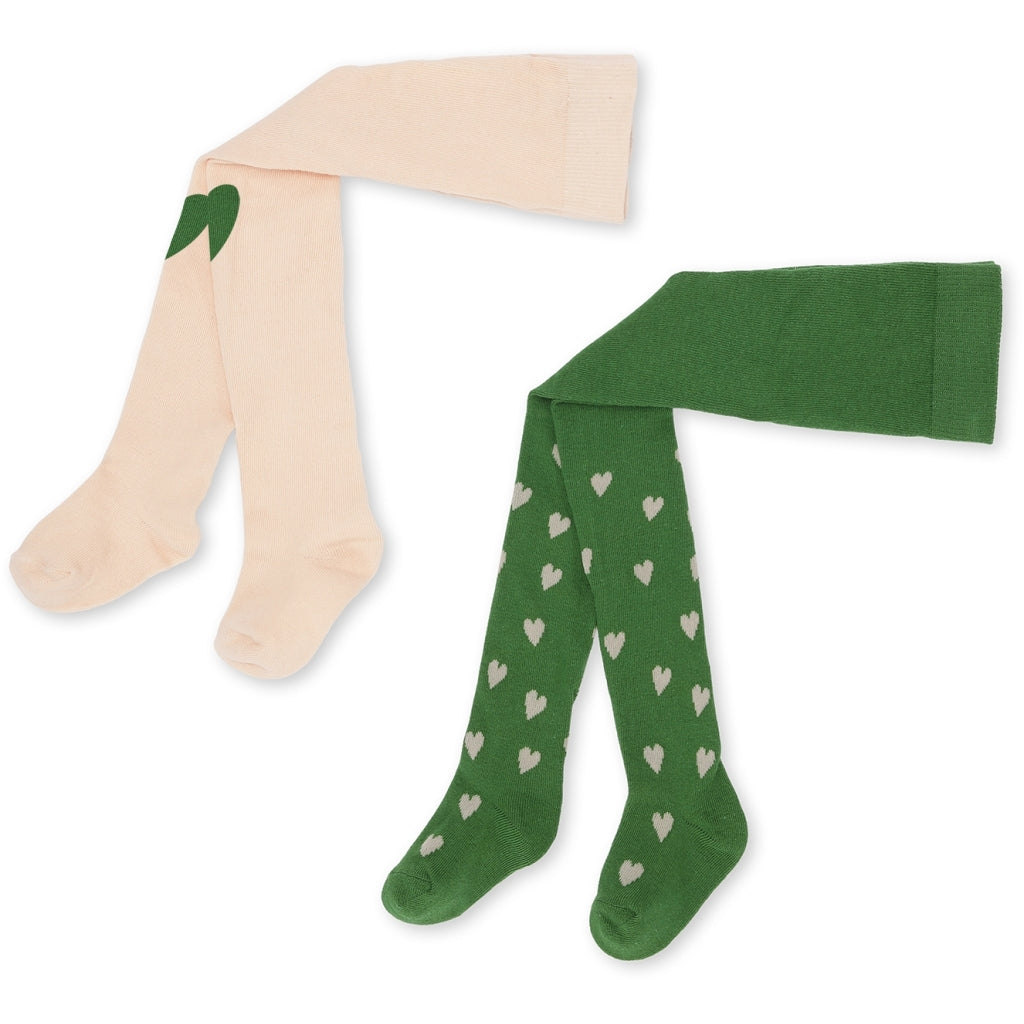 Children's jacquard tights (Set of 2) Mon Amour Green size 80-134 Konges Slojd