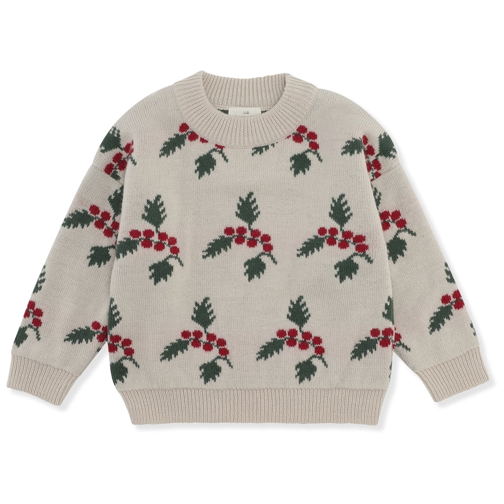 Konges Slojd Kids Holly Mistletoe Christmas Knitted Sweater 12M-10Y