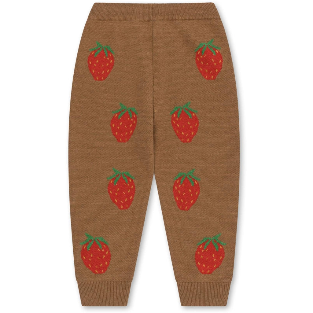 Strawberry Brown Konges Slojd children's wool jogger pants from 6M-10Y