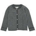 Children's Blue\/White 100% Merino Wool Striped Cardigan 4Y-10Y Konges Slojd