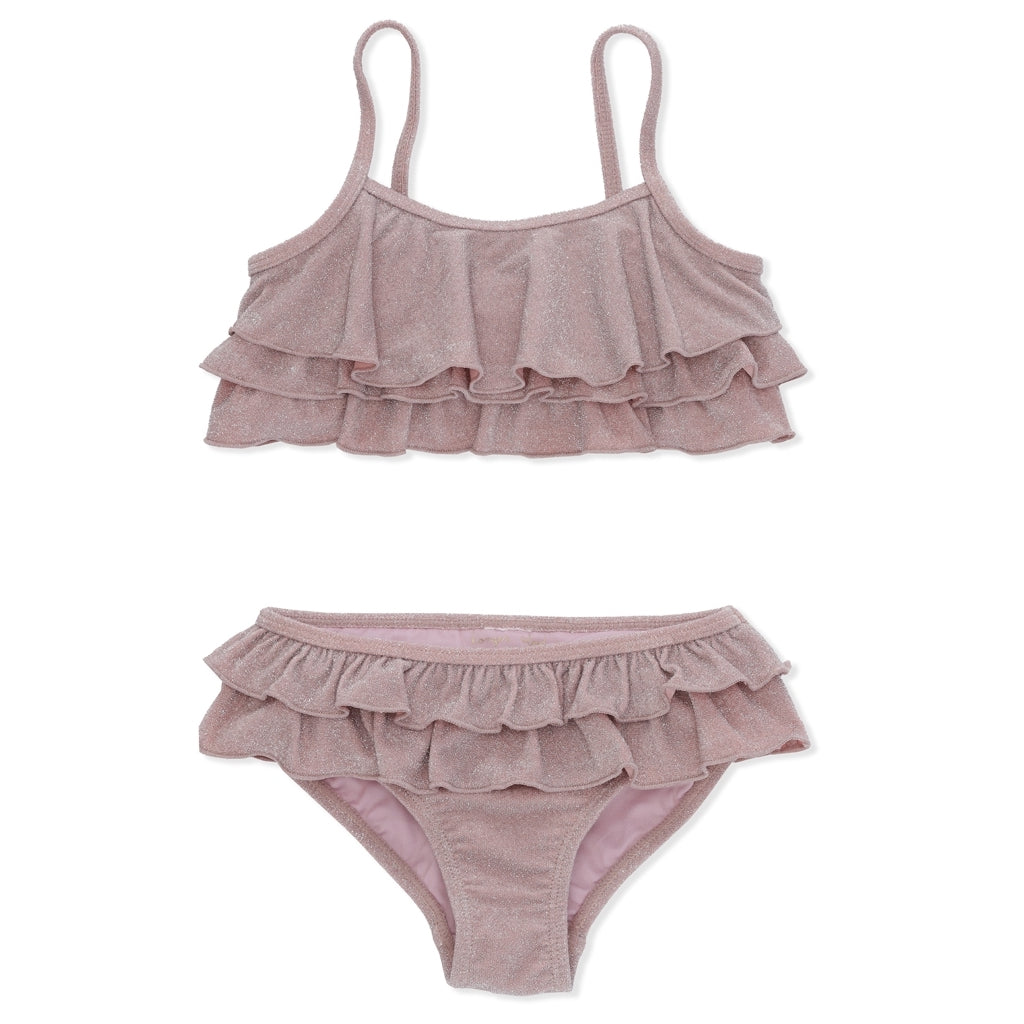 Children's metallic bikini swimsuit with ruffles-lurex Jade 9m-6y Konges Slojd