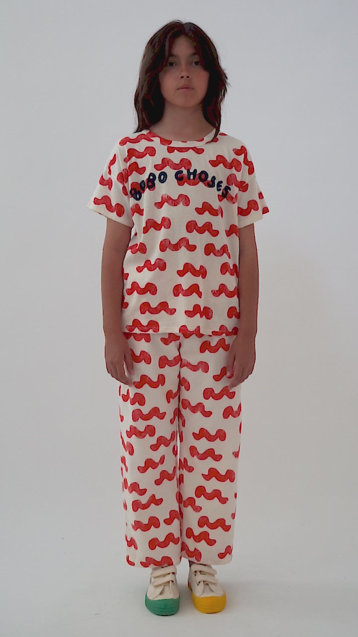 Παιδικό κοντομάνικο μπλουζάκι Waves πολύχρωμο 100% οργανικό βαμβάκι 8-9 χρονών - Bobo Choses