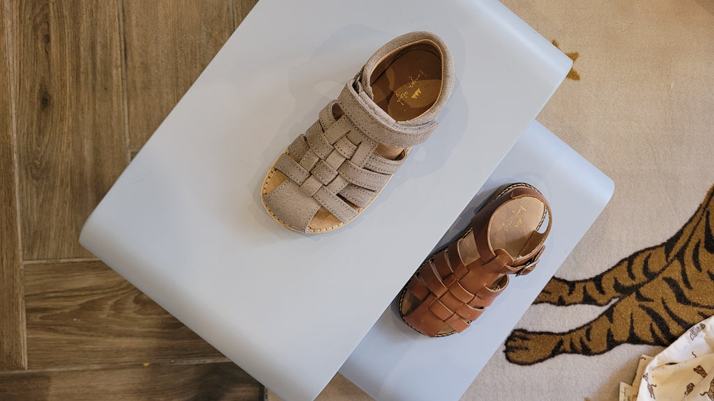 Kid's suede strap sandal Dove no 22-30 Konges Slojd