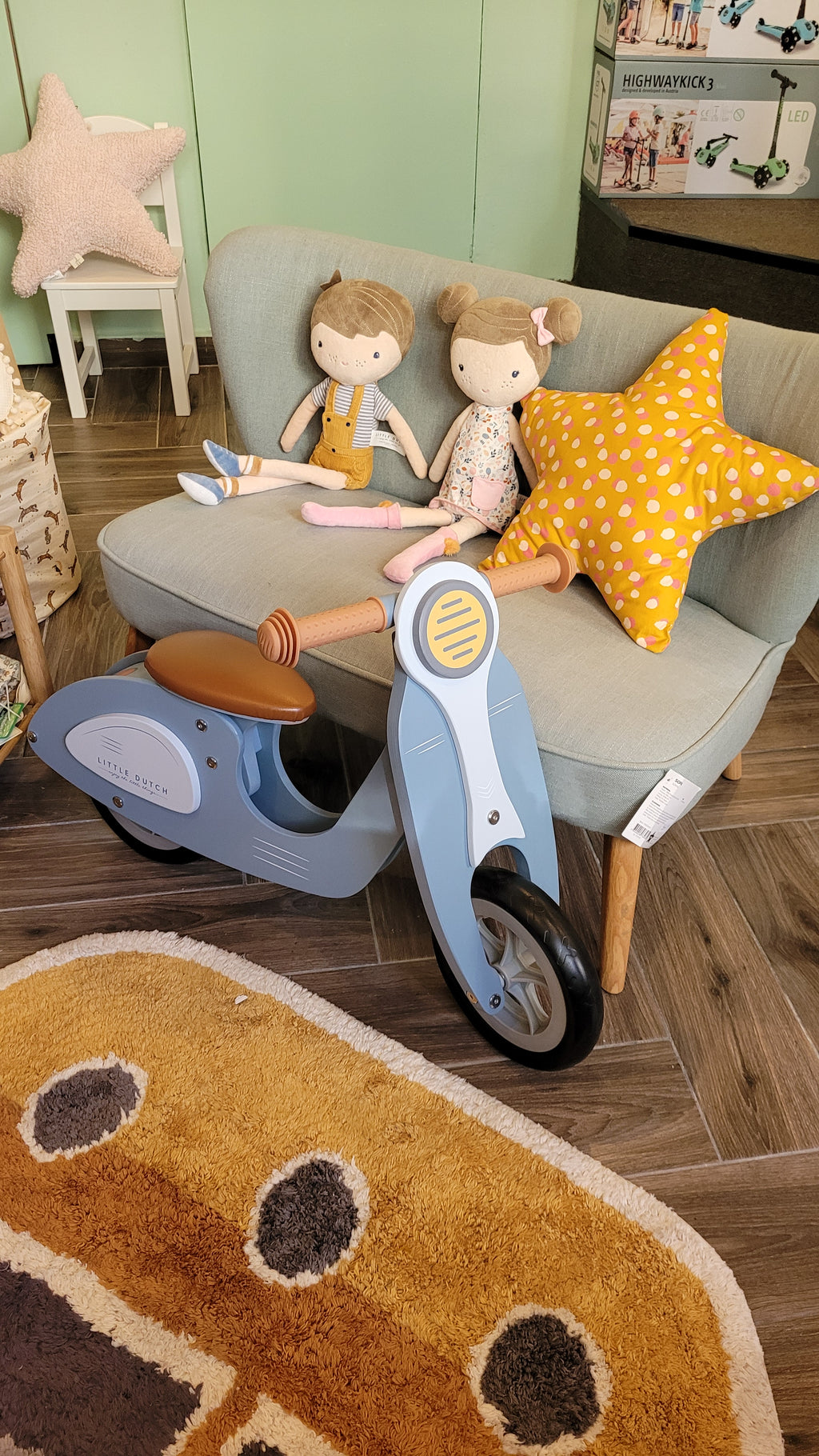 Παιδικό Μαξιλάρι  Ώχρα Πουά Αστέρι 45x45 cm