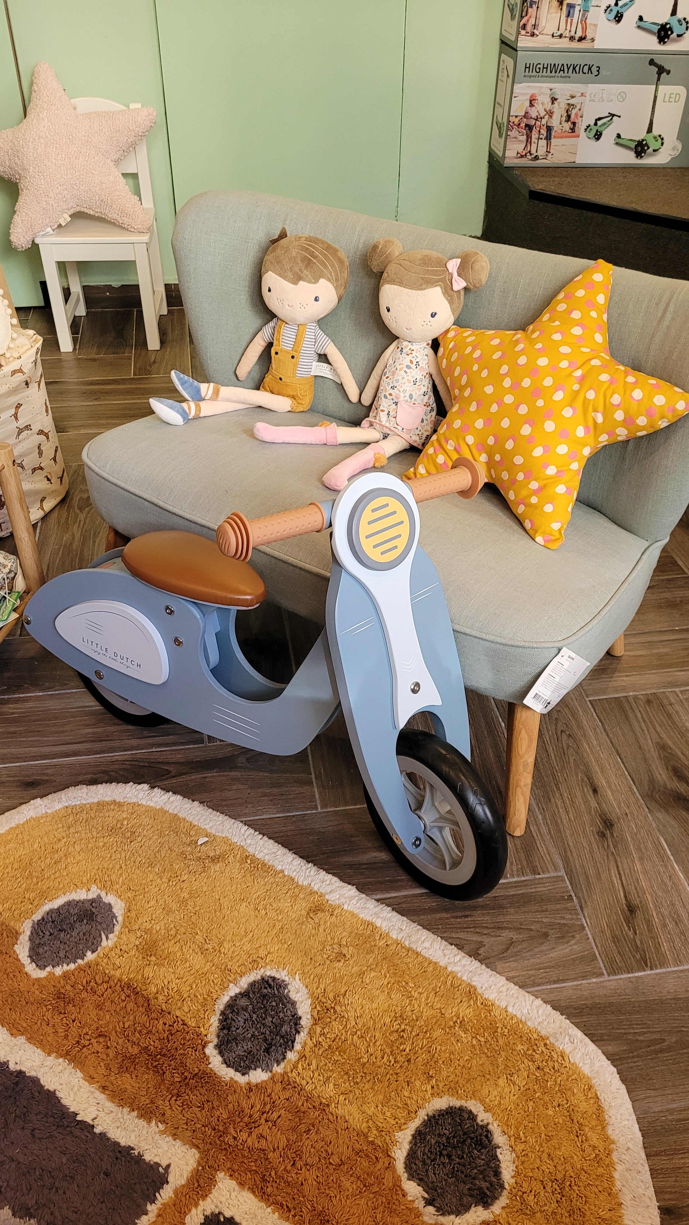 Παιδικό Μαξιλάρι  Ώχρα Πουά Αστέρι 45x45 cm