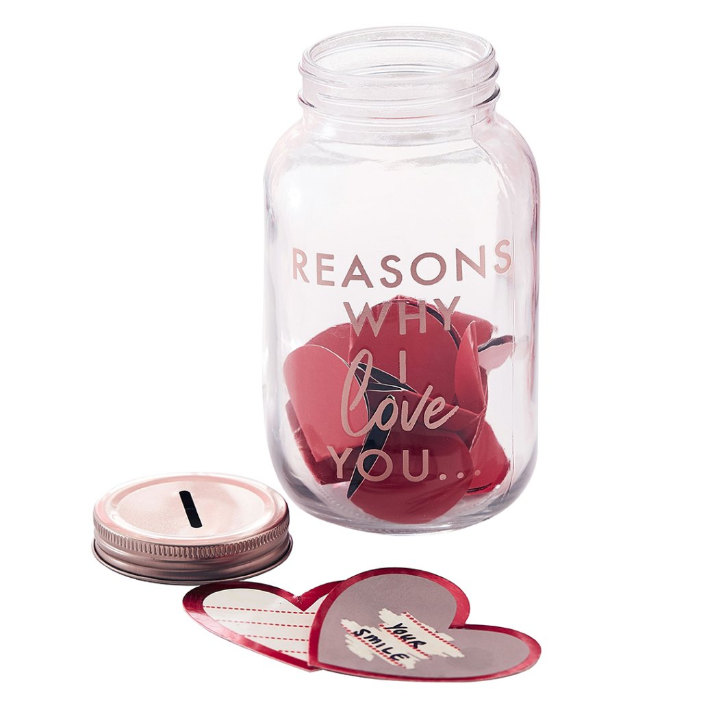 Rose Gold Reasons Why I Love You Jar With Scratch Cards