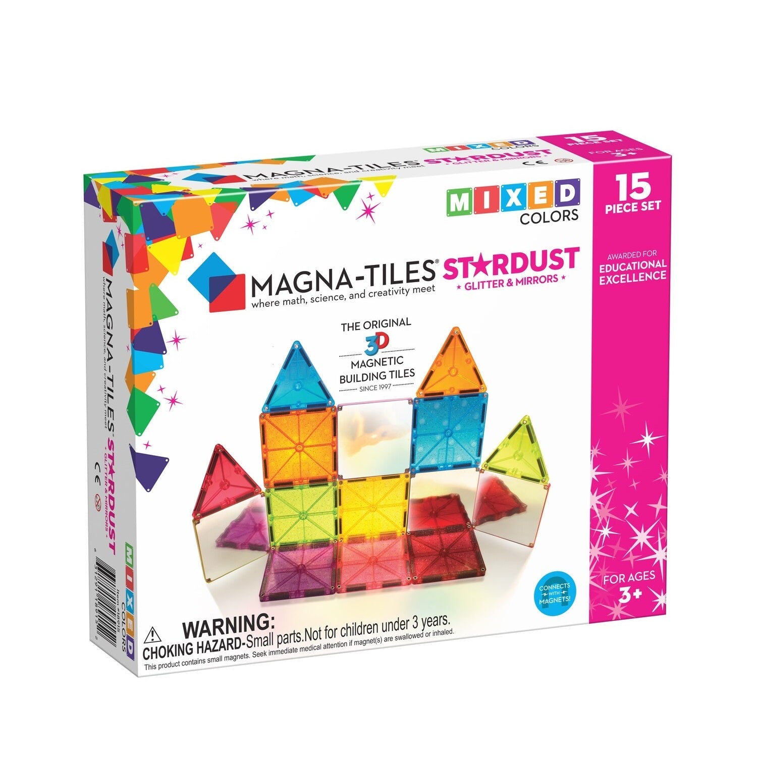 Magna-Tiles Μαγνητικό Παιχνίδι 15 κομματιών Stardust 18915