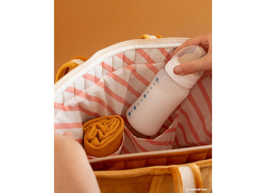 Savanna velvet bag-Farniente Yellow Velvet 50x34x18cm Nobodinoz