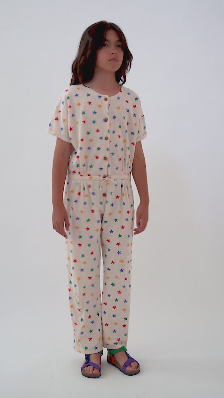 Παιδική ολόσωμη φόρμα με αστέρια από 100% οργανικό βαμβάκι - 4 έως 5 χρονών - Bobo Choses