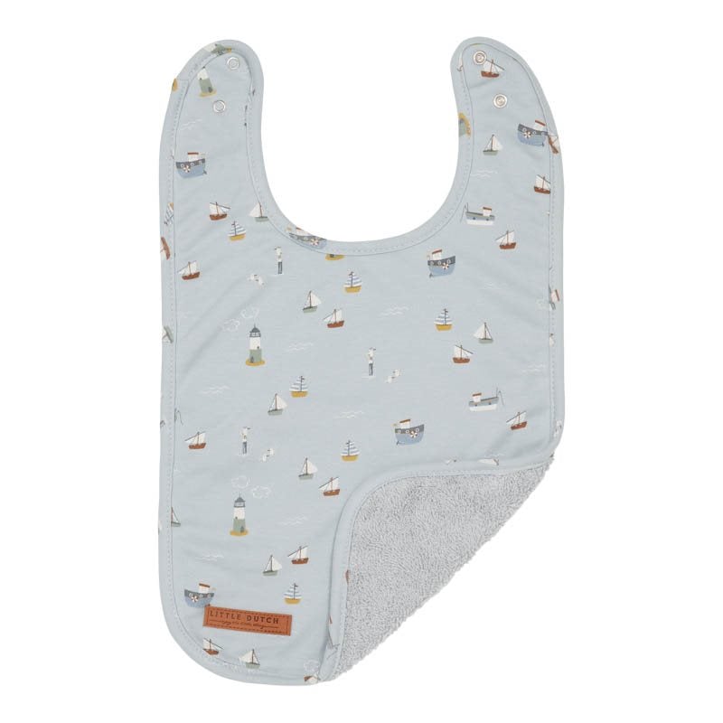 Bib Sailors Bay Blue 43x26,5cm 0+ Little Dutch