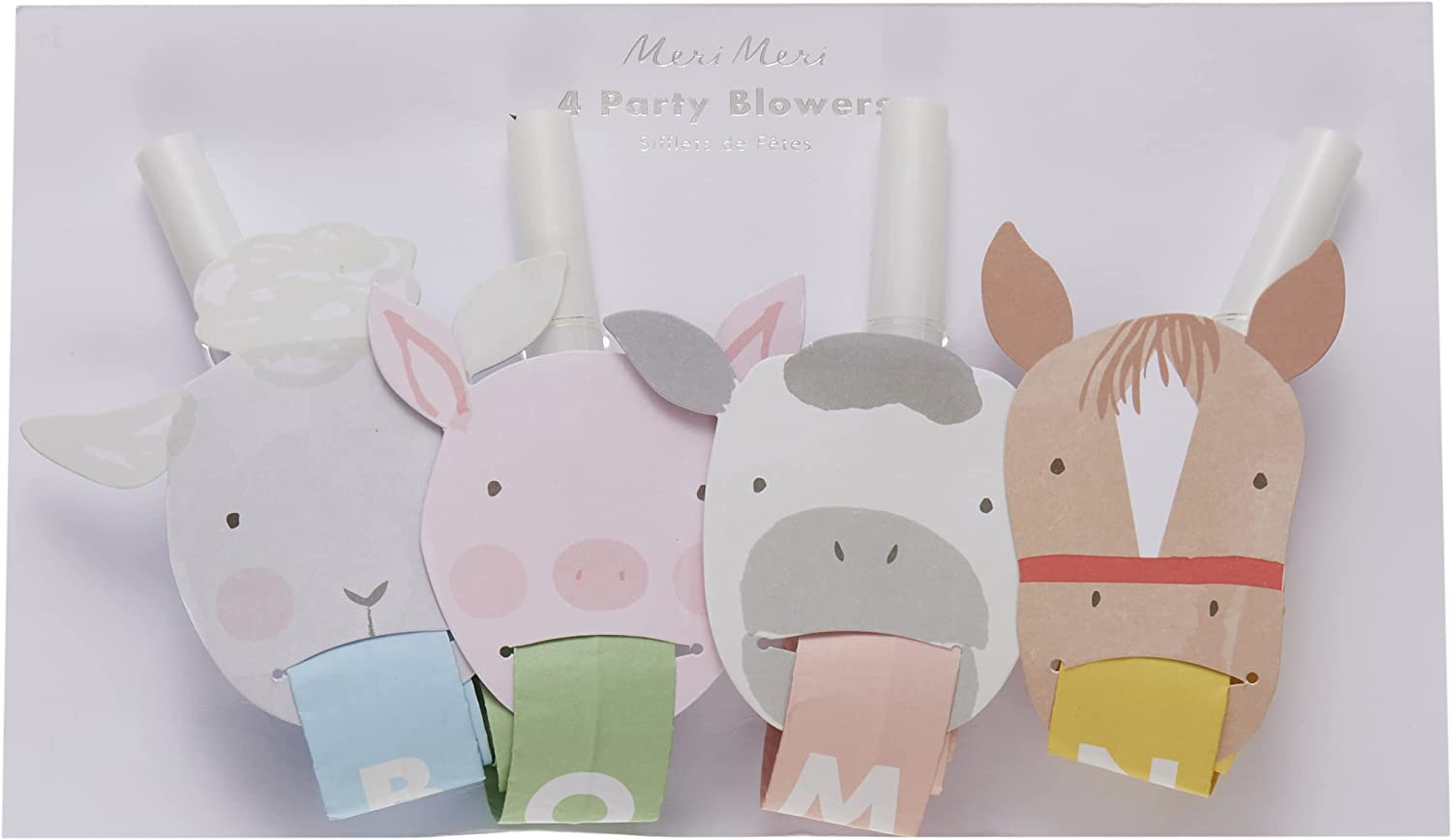 Meri Meri On The Farm Party Blowers 4pcs
