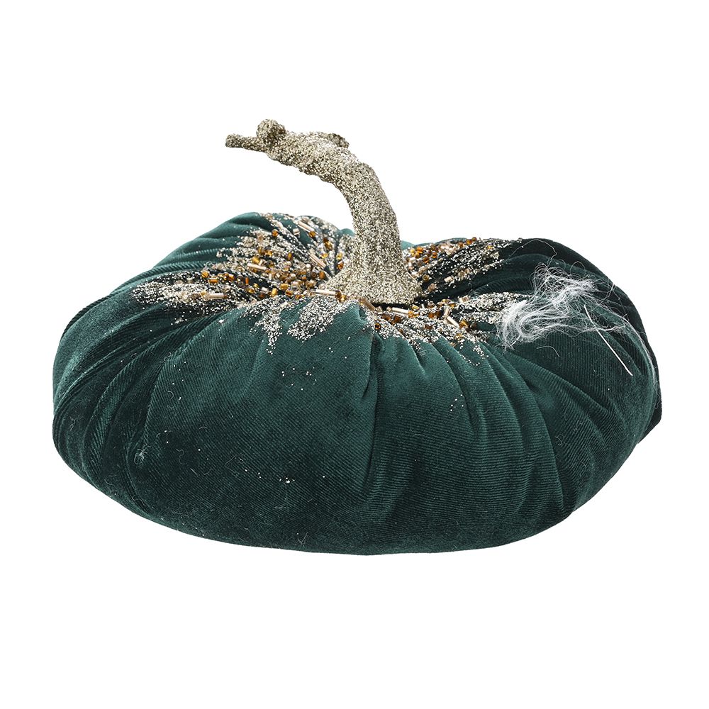 Christmas decorative Green Velvet pumkin 19X19X14.5cm