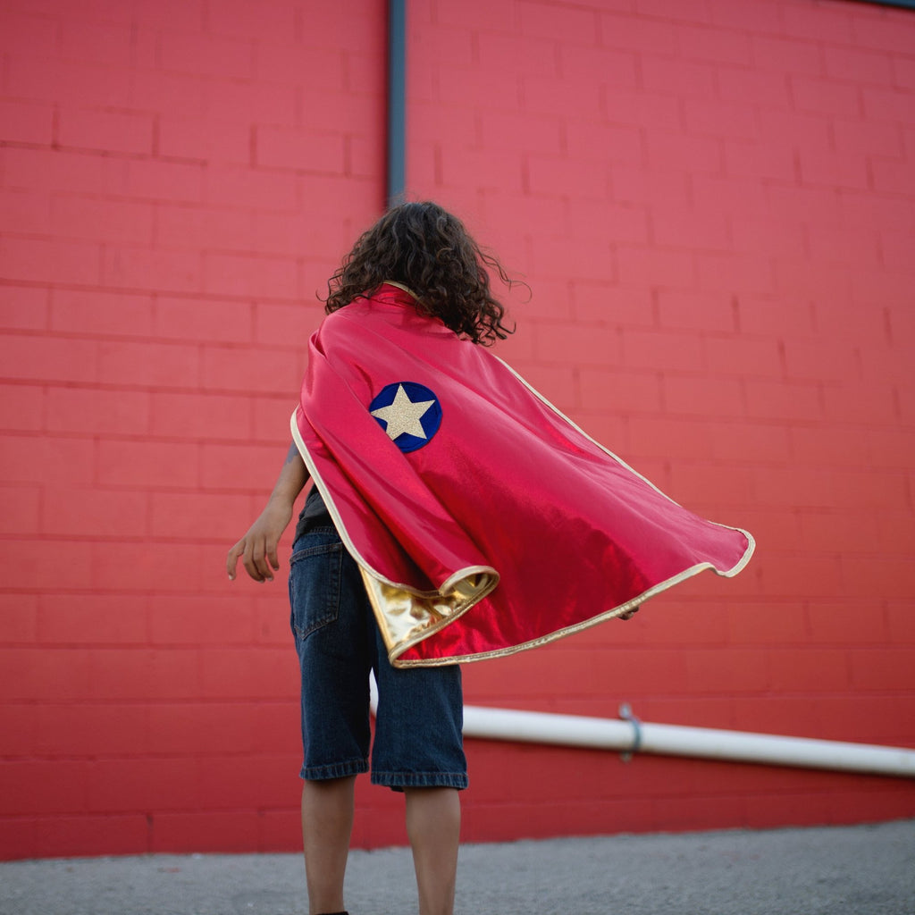 Κόκκινη -Χρυσή Κάπα διπλής όψης Superhero 4-6 ετών