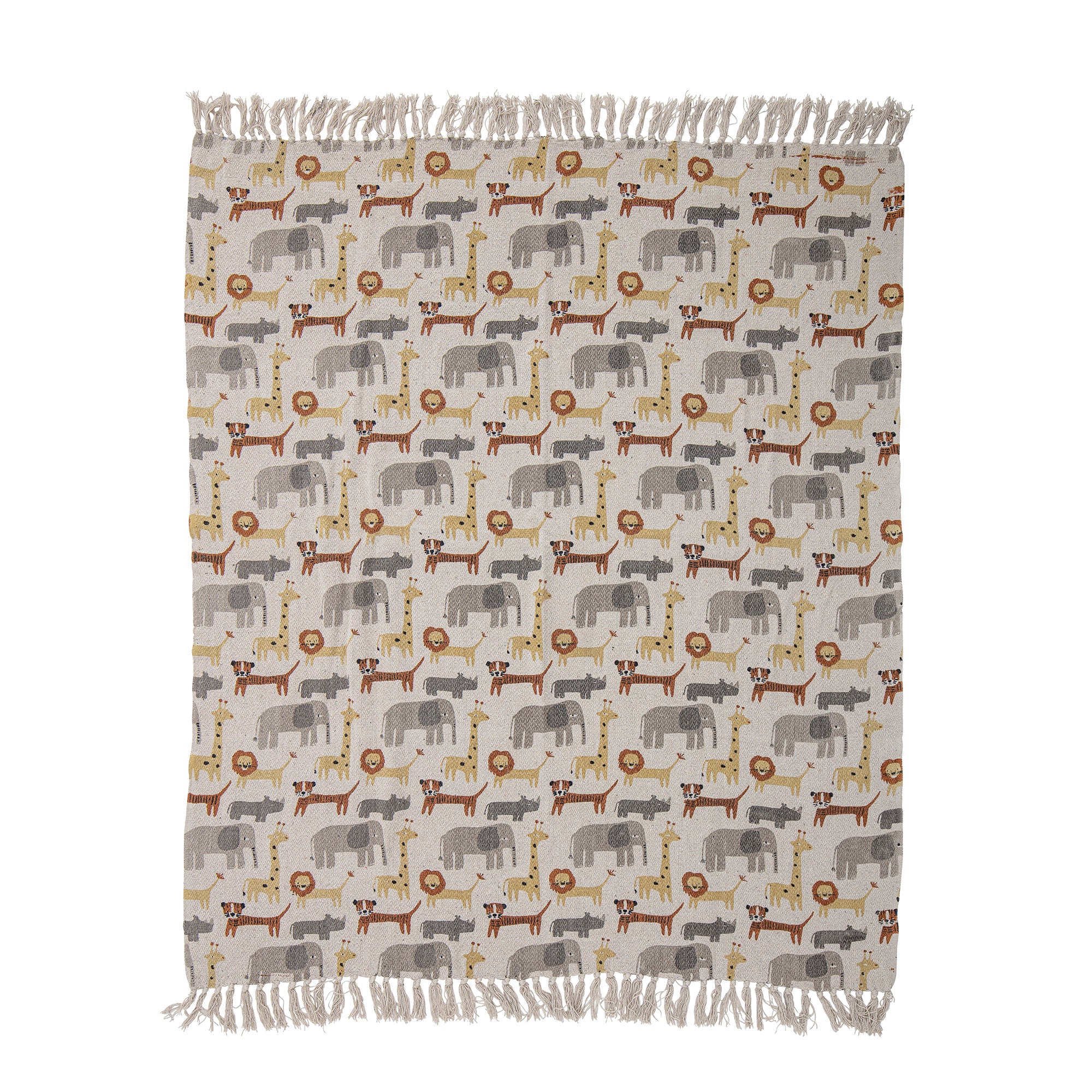 Bloomingville mini. Brett Throw, Nature, Recycled Cotton