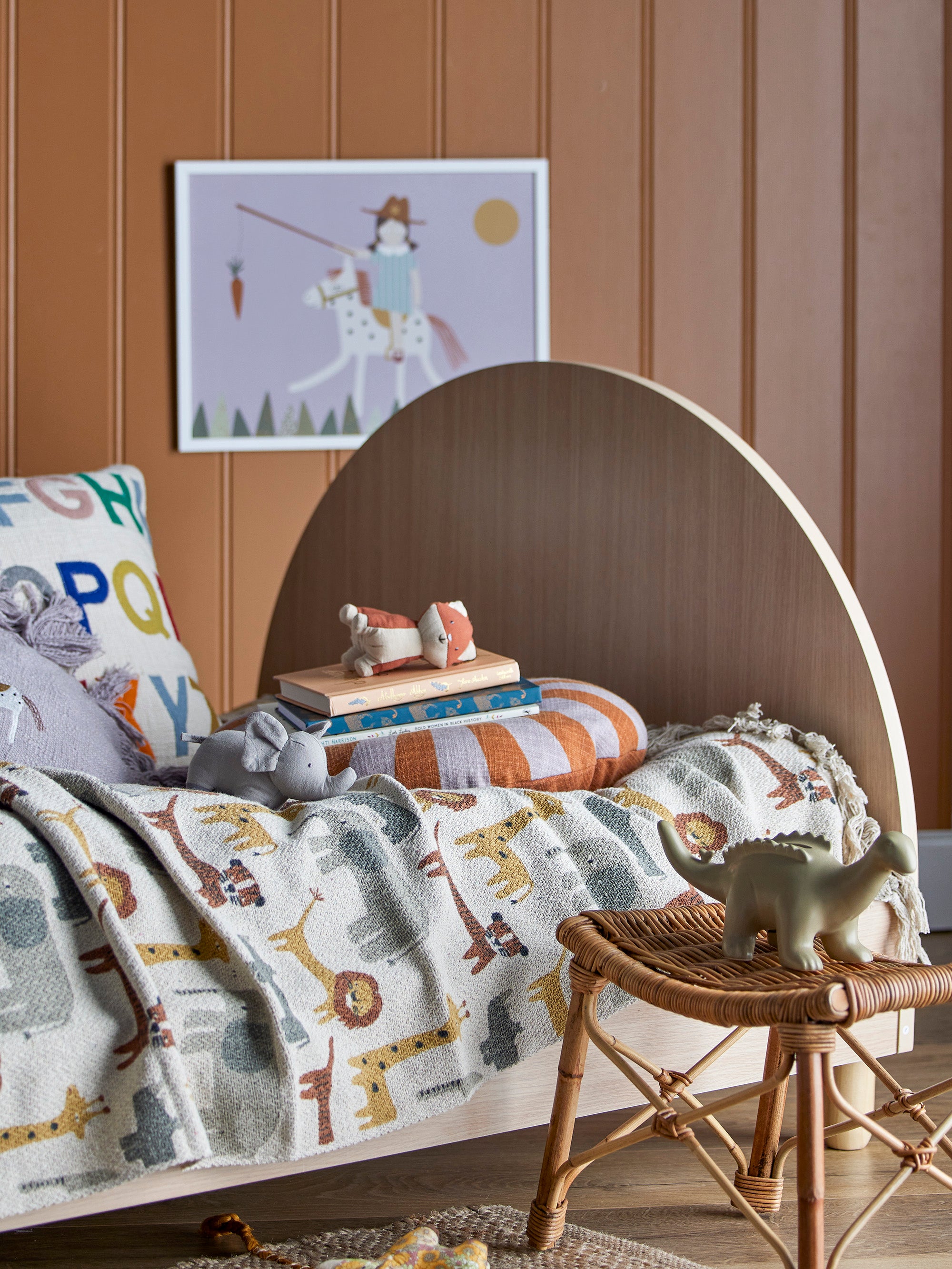 Bloomingville mini. Brett Throw, Nature, Recycled Cotton