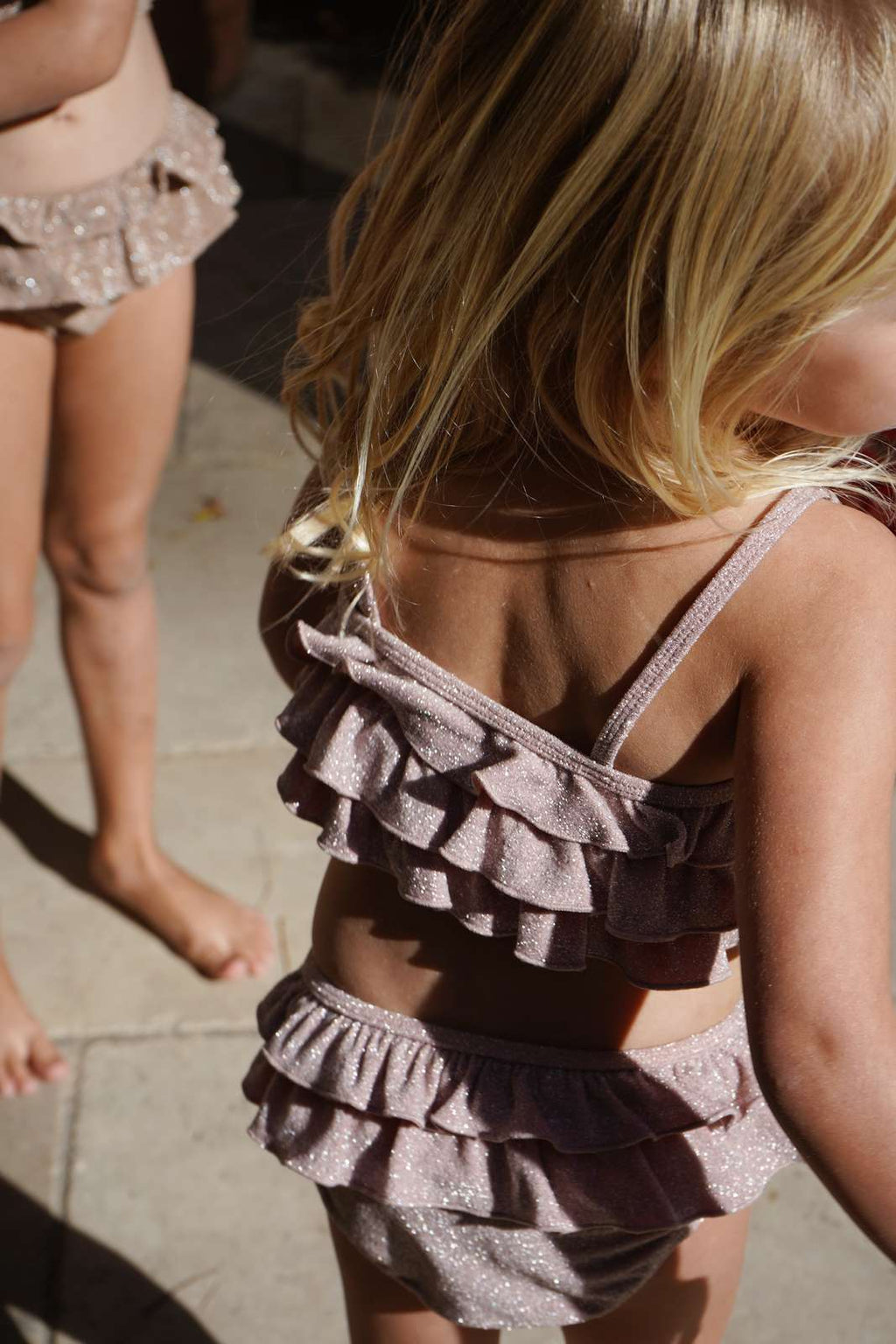 Children's metallic bikini swimsuit with ruffles-lurex Jade 9m-6y Konges Slojd