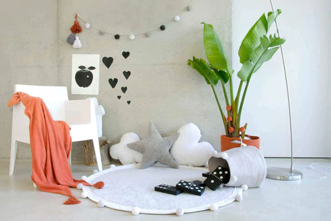 Χαλί δωματίου Bubbly στρόγγυλο 1,20m απαλό γκρι Lorena Canals.