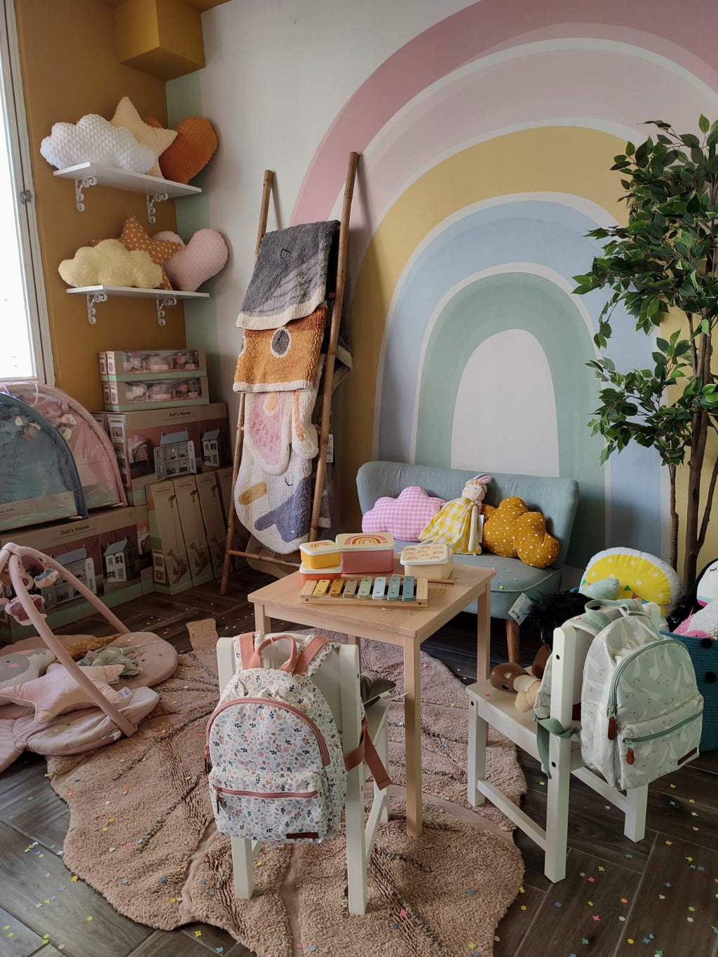 Ψηφιακή φωτο-ταπετσαρία τοίχου Rainbow Pink 300X280cm για το παιδικό δωμάτιο Little Dutch